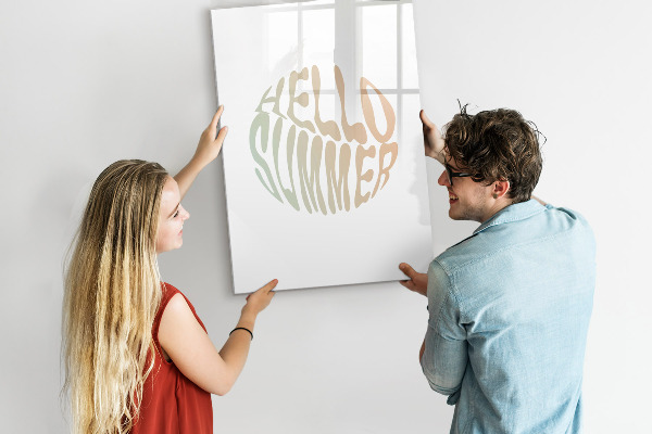 Memobord van glas met print inclusief neodymium magneten Een zomer vol herinneringen en plezier.
