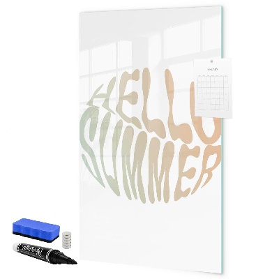 Memobord van glas met print inclusief neodymium magneten Een zomer vol herinneringen en plezier.