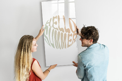 Memobord van glas met print inclusief neodymium magneten Een zomer vol herinneringen en plezier.