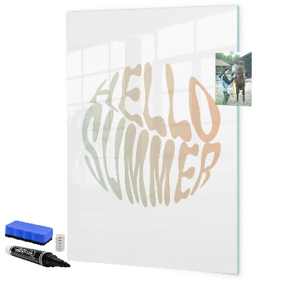 Memobord van glas met print inclusief neodymium magneten Een zomer vol herinneringen en plezier.