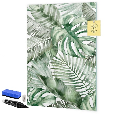 Memobord van glas met print inclusief neodymium magneten Groen bord voor foto's en notities