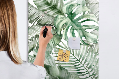 Memobord van glas met print inclusief neodymium magneten Groen bord voor foto's en notities