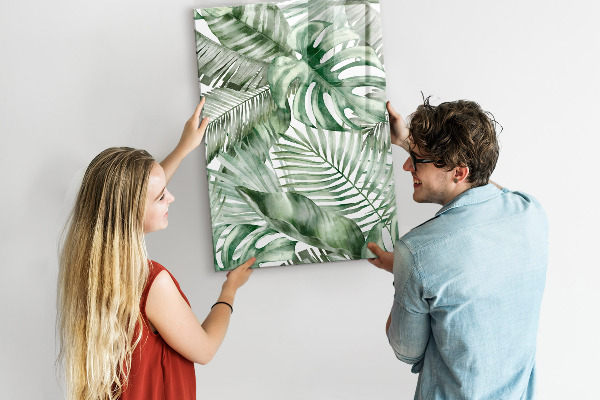 Memobord van glas met print inclusief neodymium magneten Groen bord voor foto's en notities