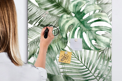 Memobord van glas met print inclusief neodymium magneten Groen bord voor foto's en notities
