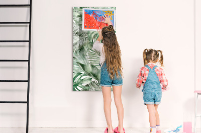 Memobord van glas met print inclusief neodymium magneten Groen bord voor foto's en notities