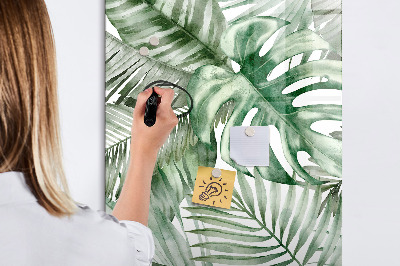 Memobord van glas met print inclusief neodymium magneten Groen bord voor foto's en notities