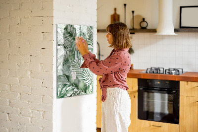 Memobord van glas met print inclusief neodymium magneten Groen bord voor foto's en notities
