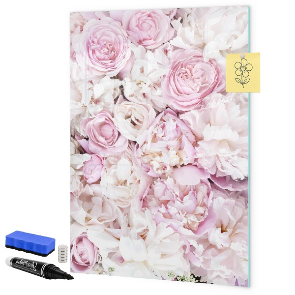 Decoratief glazen wandbord beschrijfbaar en magnetisch Bloemenbord voor notities en foto's