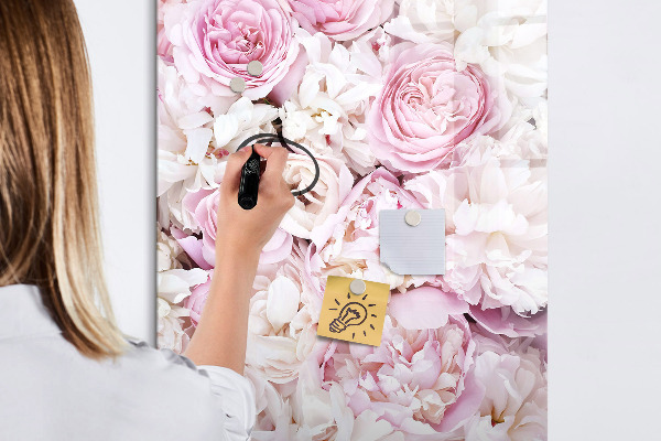 Decoratief glazen wandbord beschrijfbaar en magnetisch Bloemenbord voor notities en foto's