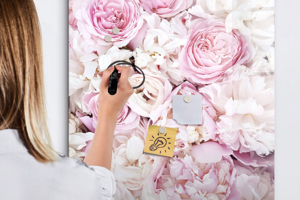 Decoratief glazen wandbord beschrijfbaar en magnetisch Bloemenbord voor notities en foto's
