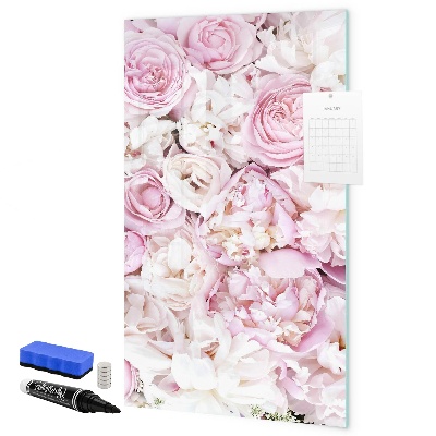 Decoratief glazen wandbord beschrijfbaar en magnetisch Bloemenbord voor notities en foto's
