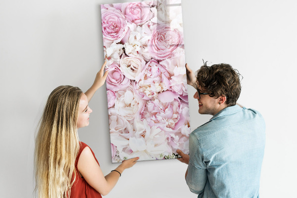 Decoratief glazen wandbord beschrijfbaar en magnetisch Bloemenbord voor notities en foto's
