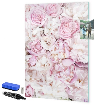Decoratief glazen wandbord beschrijfbaar en magnetisch Bloemenbord voor notities en foto's
