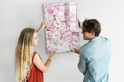Decoratief glazen wandbord beschrijfbaar en magnetisch Bloemenbord voor notities en foto's