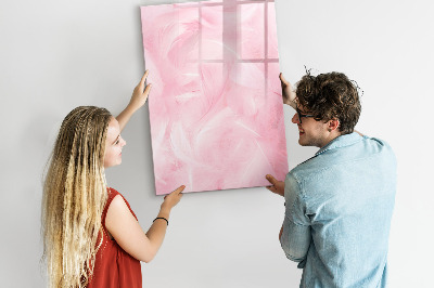Decoratief glazen wandbord beschrijfbaar en magnetisch Roze prikbord voor notities en foto's