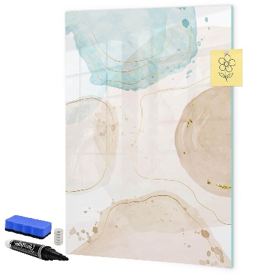 Memobord van glas met print inclusief neodymium magneten Modern fotobord in pastelkleuren