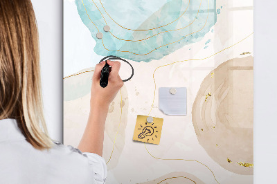 Memobord van glas met print inclusief neodymium magneten Modern fotobord in pastelkleuren