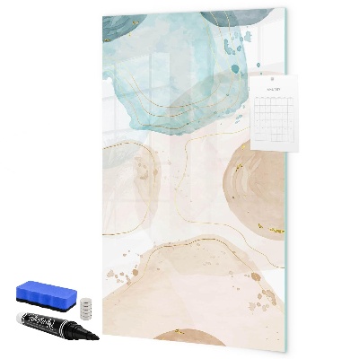 Memobord van glas met print inclusief neodymium magneten Modern fotobord in pastelkleuren