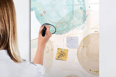 Memobord van glas met print inclusief neodymium magneten Modern fotobord in pastelkleuren