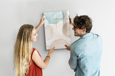 Memobord van glas met print inclusief neodymium magneten Modern fotobord in pastelkleuren
