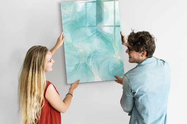 Decoratief glazen wandbord beschrijfbaar en magnetisch Een kleurrijk bord voor het presenteren van foto's