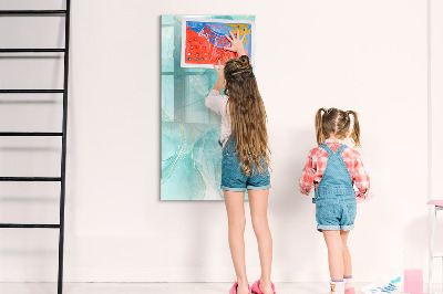 Decoratief glazen wandbord beschrijfbaar en magnetisch Een kleurrijk bord voor het presenteren van foto's