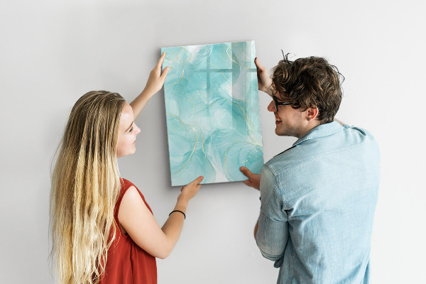 Decoratief glazen wandbord beschrijfbaar en magnetisch Een kleurrijk bord voor het presenteren van foto's