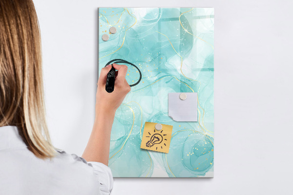 Decoratief glazen wandbord beschrijfbaar en magnetisch Een kleurrijk bord voor het presenteren van foto's