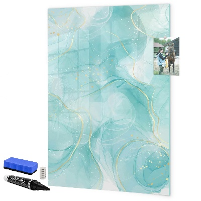 Decoratief glazen wandbord beschrijfbaar en magnetisch Een kleurrijk bord voor het presenteren van foto's