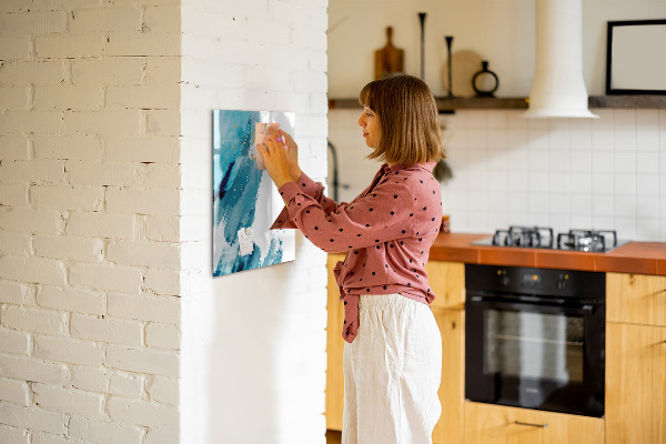 Memobord van glas met print inclusief neodymium magneten Een kleurrijk prikbord voor foto's en notities