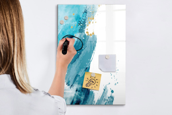Memobord van glas met print inclusief neodymium magneten Een kleurrijk prikbord voor foto's en notities
