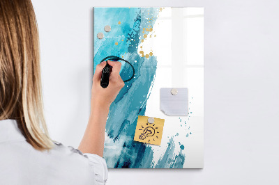 Memobord van glas met print inclusief neodymium magneten Een kleurrijk prikbord voor foto's en notities