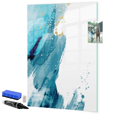 Memobord van glas met print inclusief neodymium magneten Een kleurrijk prikbord voor foto's en notities
