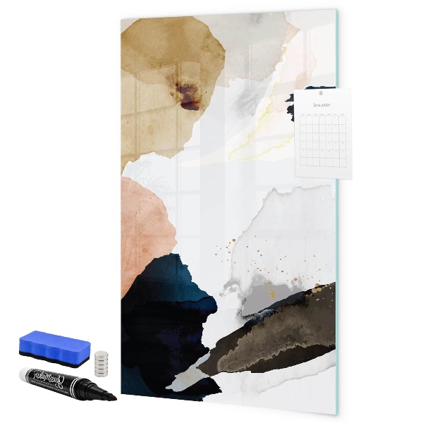 Memobord van glas met print inclusief neodymium magneten Een stijlvol bord voor notities en foto's