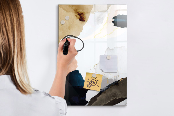 Memobord van glas met print inclusief neodymium magneten Een stijlvol bord voor notities en foto's