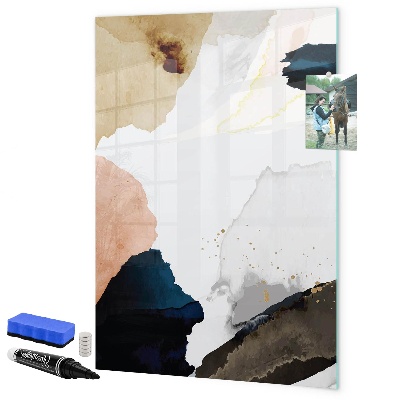Memobord van glas met print inclusief neodymium magneten Een stijlvol bord voor notities en foto's