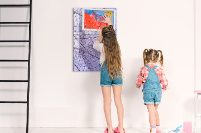 Decoratief glazen wandbord beschrijfbaar en magnetisch Magnetisch bord met een bladmotief