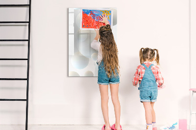 Memobord van glas met print inclusief neodymium magneten Een praktisch prikbord voor notities en foto's.