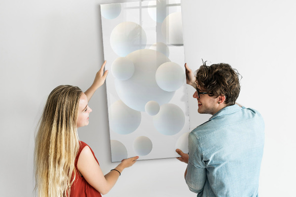 Memobord van glas met print inclusief neodymium magneten Een praktisch prikbord voor notities en foto's.