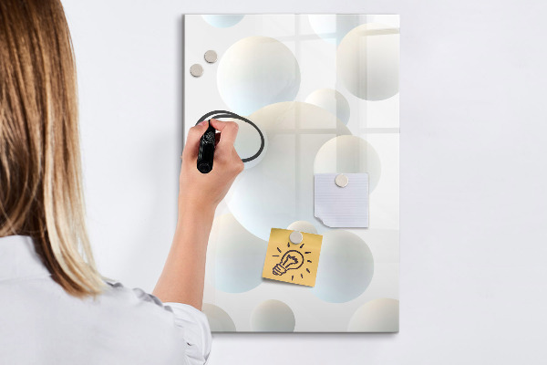 Memobord van glas met print inclusief neodymium magneten Een praktisch prikbord voor notities en foto's.