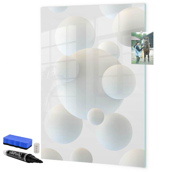 Memobord van glas met print inclusief neodymium magneten Een praktisch prikbord voor notities en foto's.