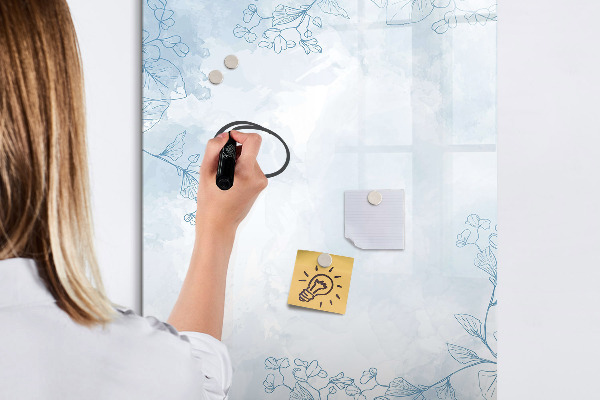 Decoratief glazen wandbord beschrijfbaar en magnetisch Creatief moodboard voor foto's en notities