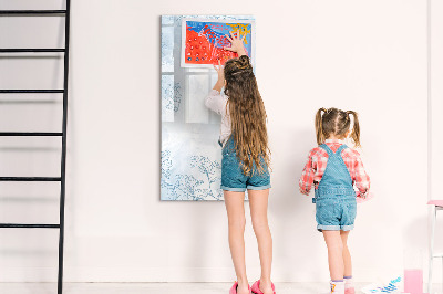 Decoratief glazen wandbord beschrijfbaar en magnetisch Creatief moodboard voor foto's en notities