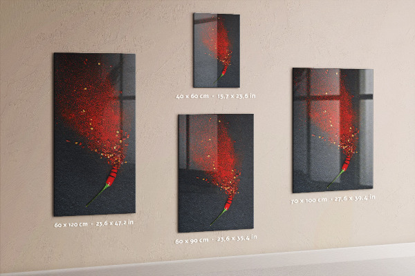 Decoratief glazen wandbord beschrijfbaar en magnetisch Creatief moodboard voor foto's en notities