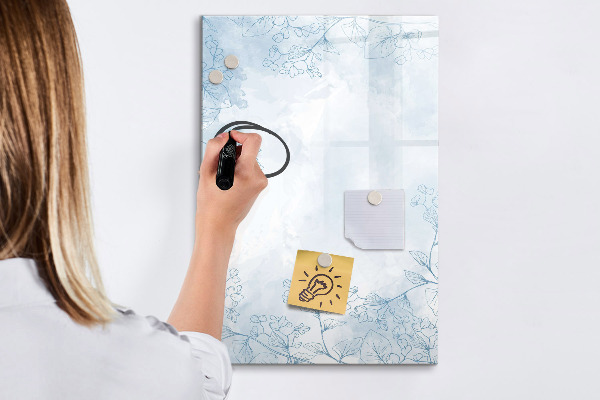 Decoratief glazen wandbord beschrijfbaar en magnetisch Creatief moodboard voor foto's en notities