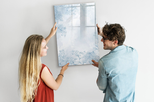 Decoratief glazen wandbord beschrijfbaar en magnetisch Creatief moodboard voor foto's en notities