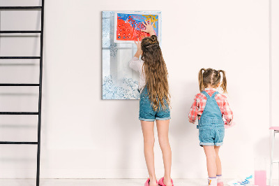 Decoratief glazen wandbord beschrijfbaar en magnetisch Creatief moodboard voor foto's en notities