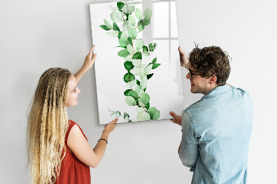 Memobord van glas met print inclusief neodymium magneten Groen thema met ruimte voor foto's