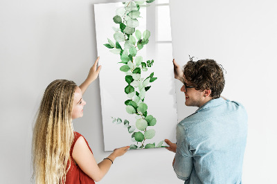 Memobord van glas met print inclusief neodymium magneten Groen thema met ruimte voor foto's