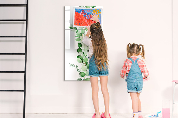 Memobord van glas met print inclusief neodymium magneten Groen thema met ruimte voor foto's